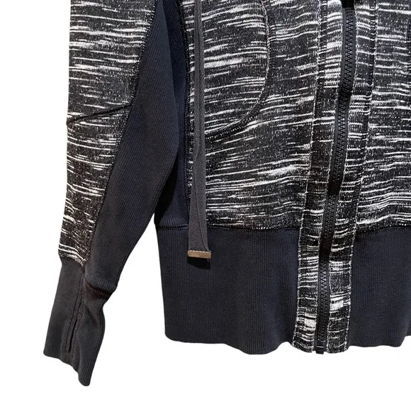 Zella Marled Space Dyed Zip-Up Hoodie Black White Size XS - Picture 5 of 11